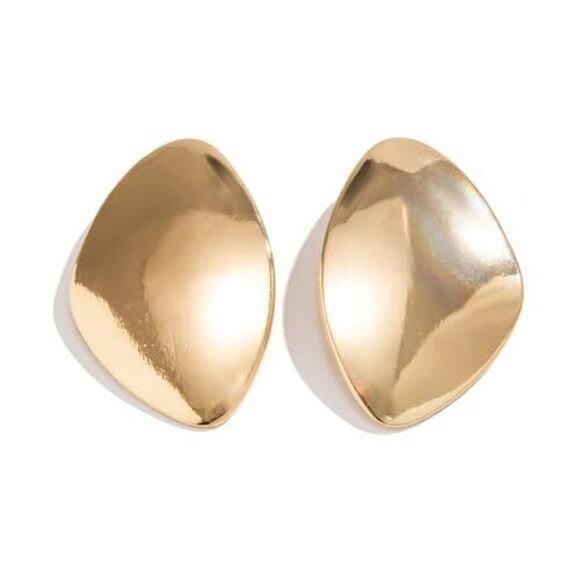 Jewelry - 8385 Chunky Gold Earring ,Vintage Irregular Geometric Exaggerated Dangle